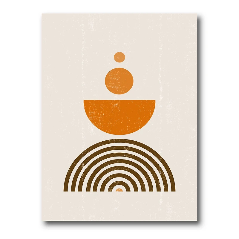 Designart - Abstract Rainbow Sun and Moon In Earth Tones V