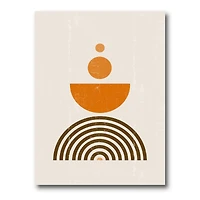 Designart - Abstract Rainbow Sun and Moon In Earth Tones V