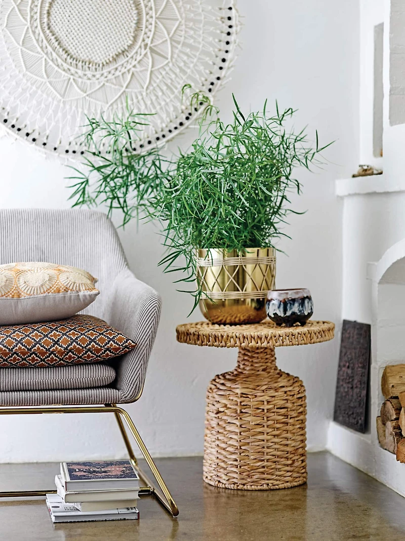 Hello Honey® 18" Natural Water Hyacinth Woven Side Table