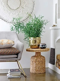 Hello Honey® 18" Natural Water Hyacinth Woven Side Table