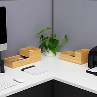 Mind Reader 7-Piece Bamboo Drawer Organizer Set, Brown