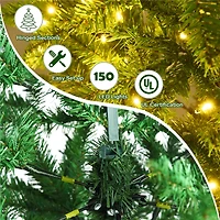 Costway 5ft. Pre-Lit Slim Pencil Fir Artificial Christmas Tree, Warm White LED Lights