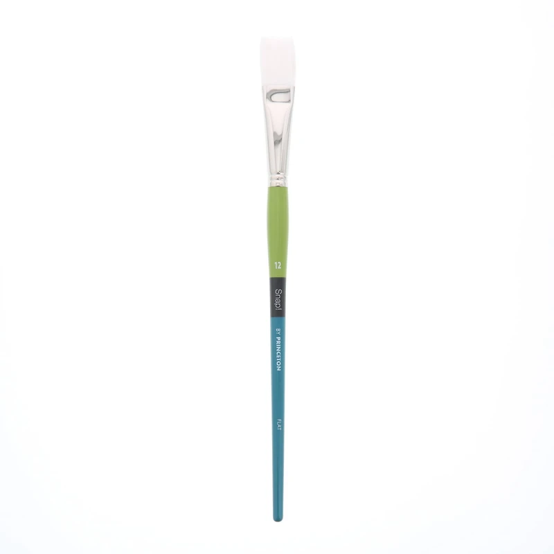 Princeton™ Snap!™ Series 9800 White Taklon Long Handle Flat Brush