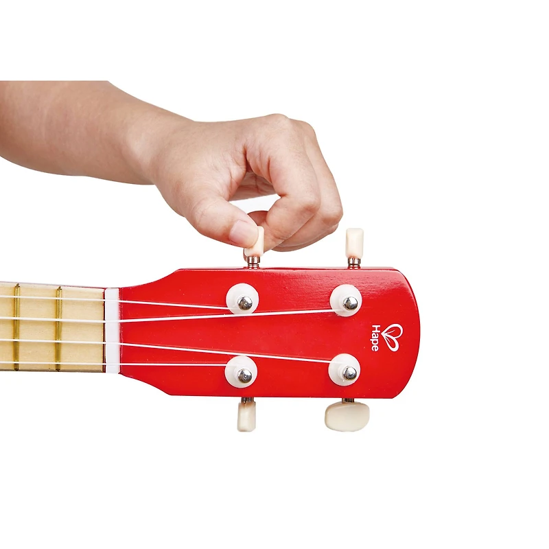 Hape 21" Red Dot Kid's Wooden Toy Ukulele