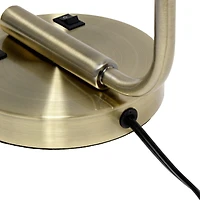 Lalia Home 18.8" Antique Brass Modern Iron Desk Lamp with USB Ports