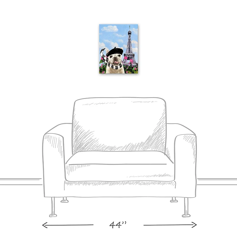 Frenchie in France 1 Canvas Wall Art