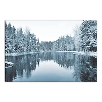 Winter Pond 36x24 Canvas Wall Art