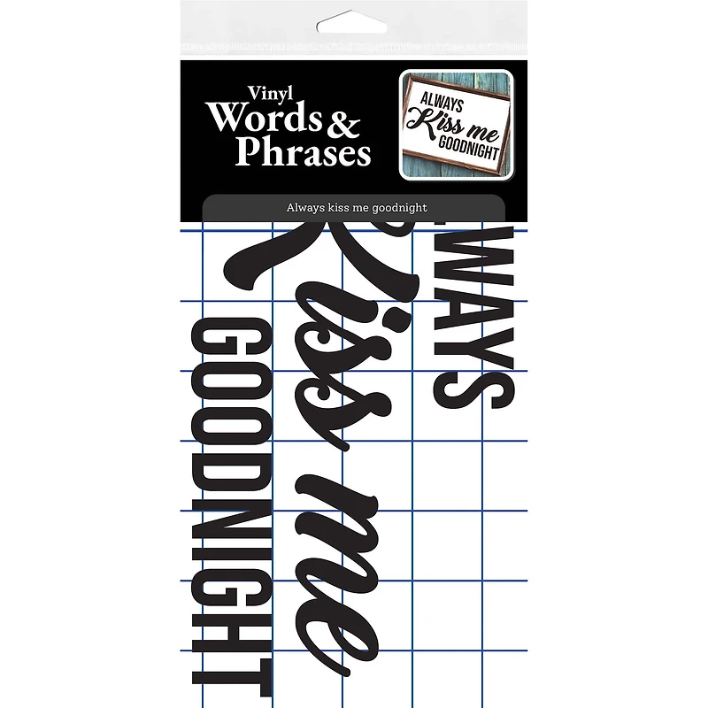 Leisure Arts® Vinyl Always Kiss Me Goodnight Black Wall Decal