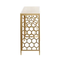 Gold Metal Contemporary Console Table 30" x 42" x 14"