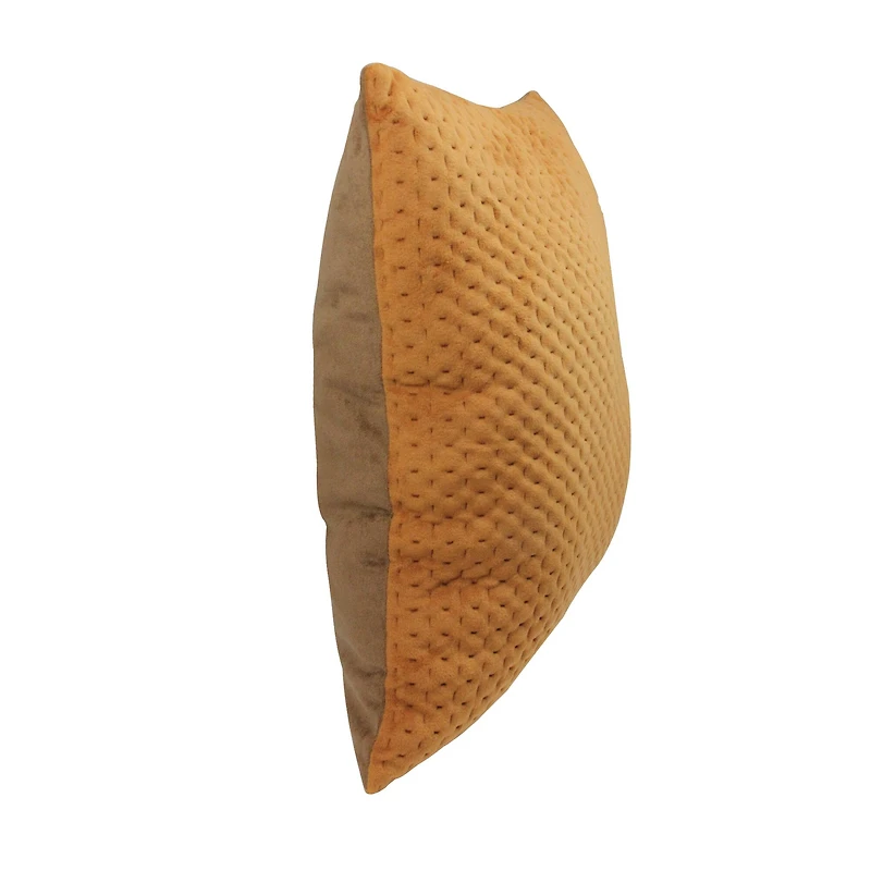 Orange Contemporary Textured Square Throw Pillow