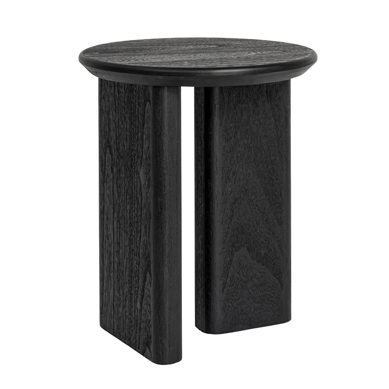 Hello Honey® Black Asymmetrical Fir Wood Round End Table