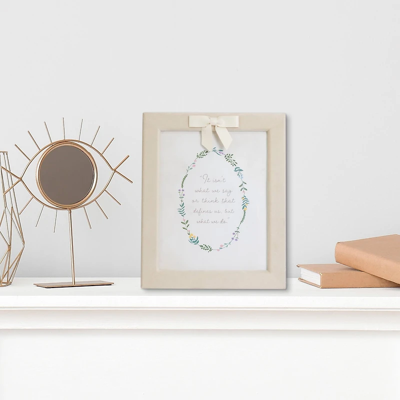 Just Jane 8" x 10" Cream Flocked Frame with Bow by Studio Décor®