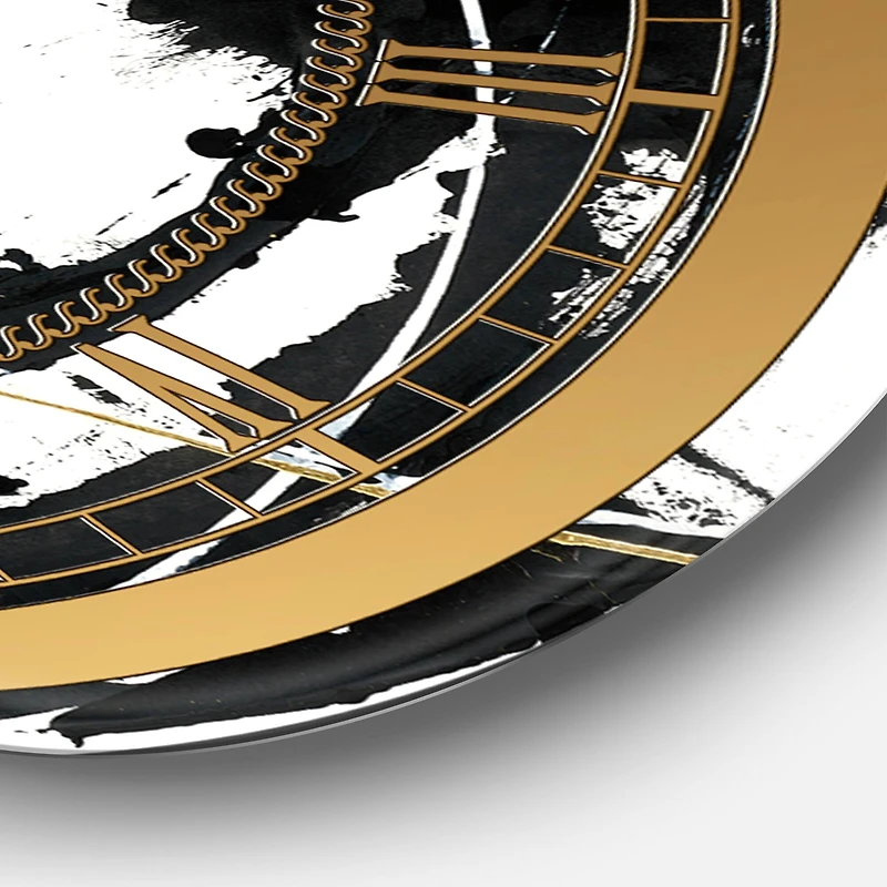 Designart 'Gold Metallic Circle Glam Wall Clock