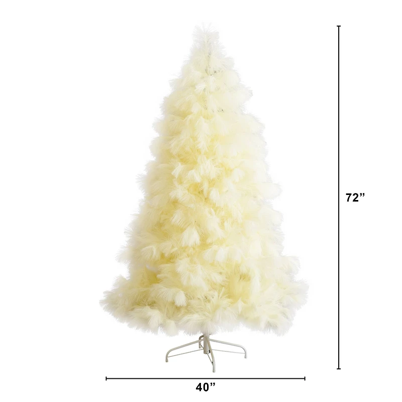 6ft. Unlit Off-White Pampas Grass Artificial Christmas Tree
