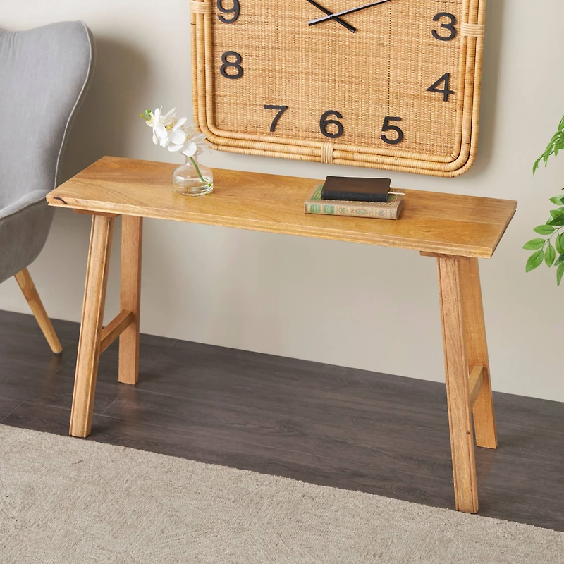 42" Brown Mango Wood Handmade Traditional Home Bench