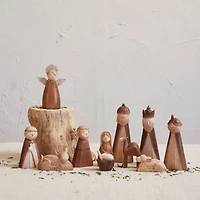 Hello Honey® Natural Wood Finish Nativity Set