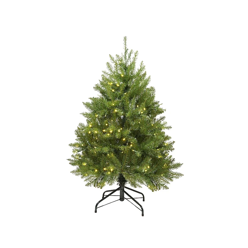 4ft. Pre-Lit Northern Pine Full Artificial Christmas Tree, Warm White LED Lights