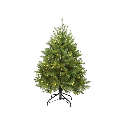 4ft. Pre-Lit Northern Pine Full Artificial Christmas Tree, Warm White LED Lights