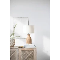 Hello Honey® 19" Paper Weaving Rope Table Lamp With Cotton Shade