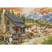 Luca-S Log Cabin Counted Cross Stitch Kit