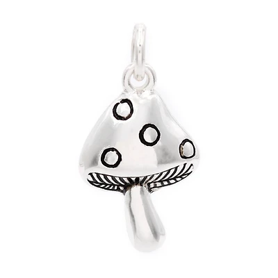 Silver Plated Mushroom Charm by Bead Landing™