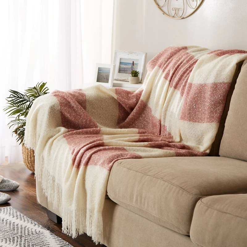 Rugby Stripe Acrylic Throw