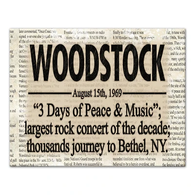 Woodstock Headline 14" x 11" Canvas Wall Art