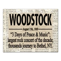 Woodstock Headline 14" x 11" Canvas Wall Art
