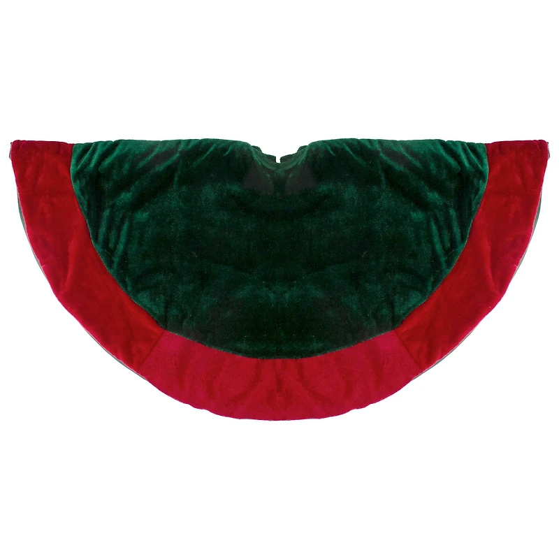 26" Green & Red Velveteen Tree Skirt