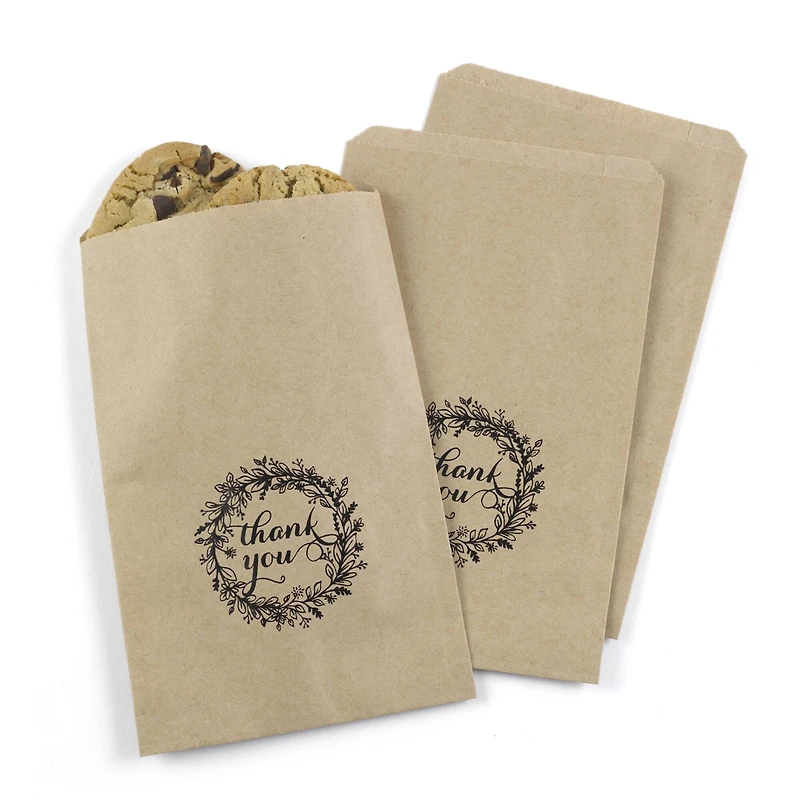 Hortense B. Hewitt Co. Rustic Wreath Treat Bags, Kraft