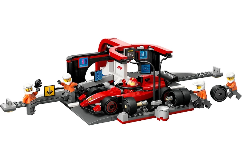 LEGO® City F1® Pit Stop & Pit Crew with Ferrari Car Racing Vehicle Toy 60443