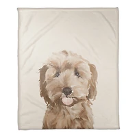 50" x 60" Sweet Puppy Coral Fleece Blanket