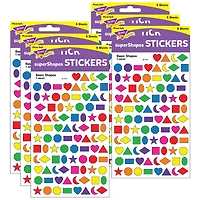 Trend Enterprises® superShapes Basic Shapes Stickers, 6 Packs of 800ct.