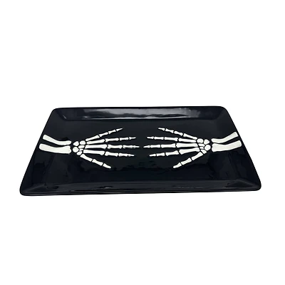 Black Skeleton Hands Serving Tray by Makery™