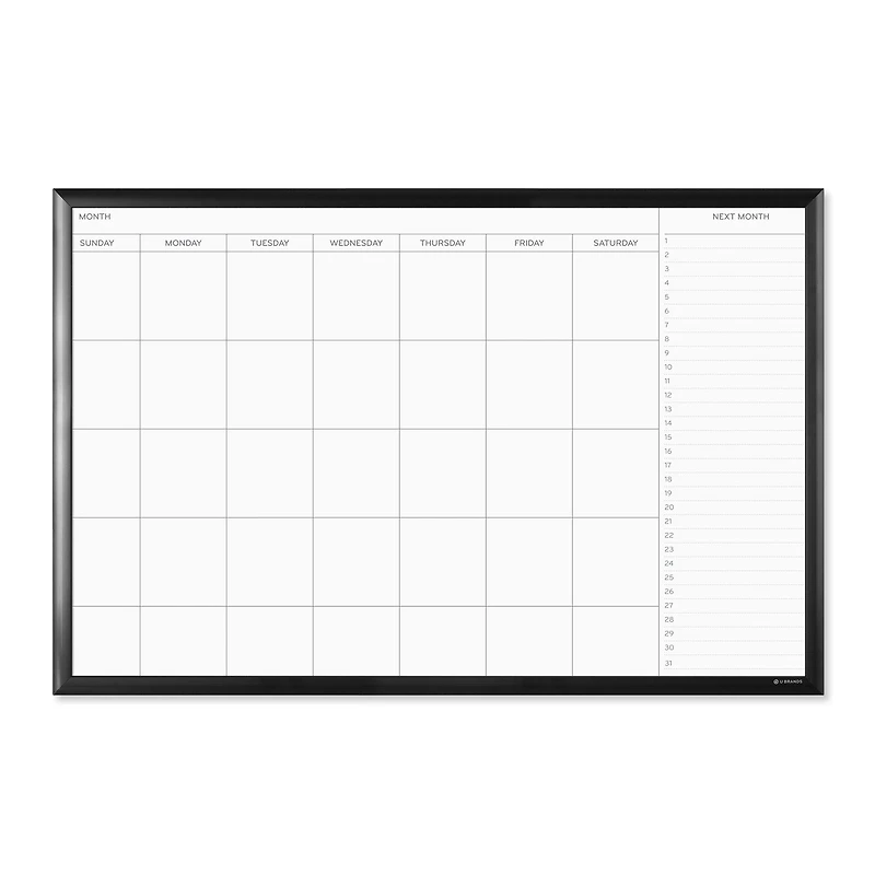 U Brands Silver Aluminum 36" x 36" Framed Melamine Dry Erase Board