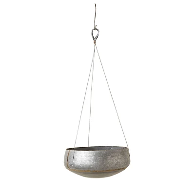 Hello Honey® 12" Grey & Gold Hanging Iron Planter