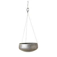 Hello Honey® 12" Grey & Gold Hanging Iron Planter