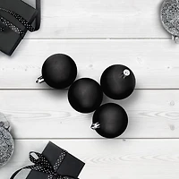 60ct Shiny Jet Black Shatterproof Ball Ornaments