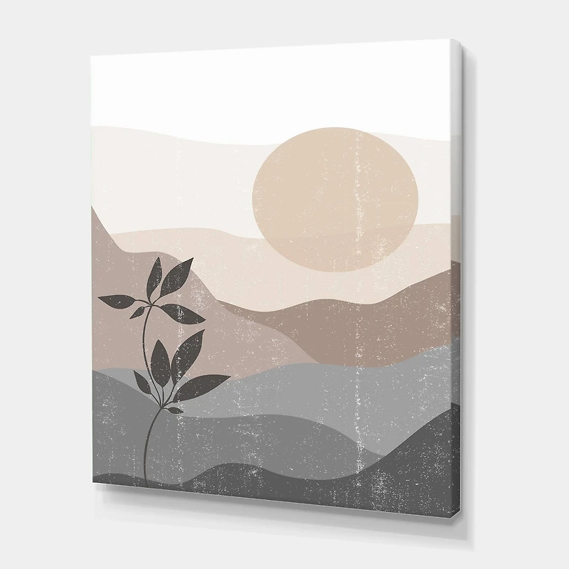 Designart - Minimalist Mountain Landscape At Sunset