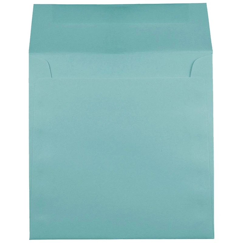 JAM Paper 8.5" x 8.5" Aqua Blue Square Booklet Invitation Envelopes, 25ct.