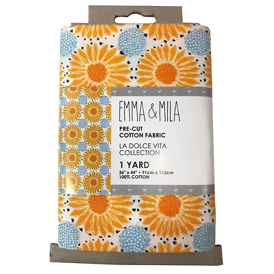 Emma & Mila® La Dolce Vita Collection Sunflower Precut Cotton Fabric, 4ct.