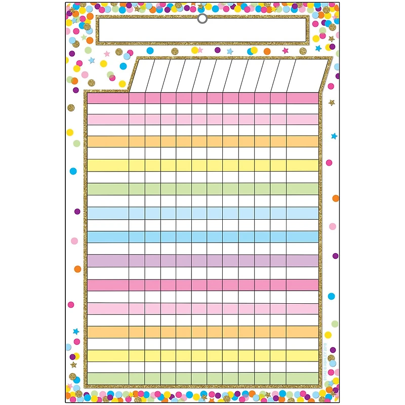 Ashley Productions Smart Poly™ Confetti Dry Erase Incentive Chart, 6ct.