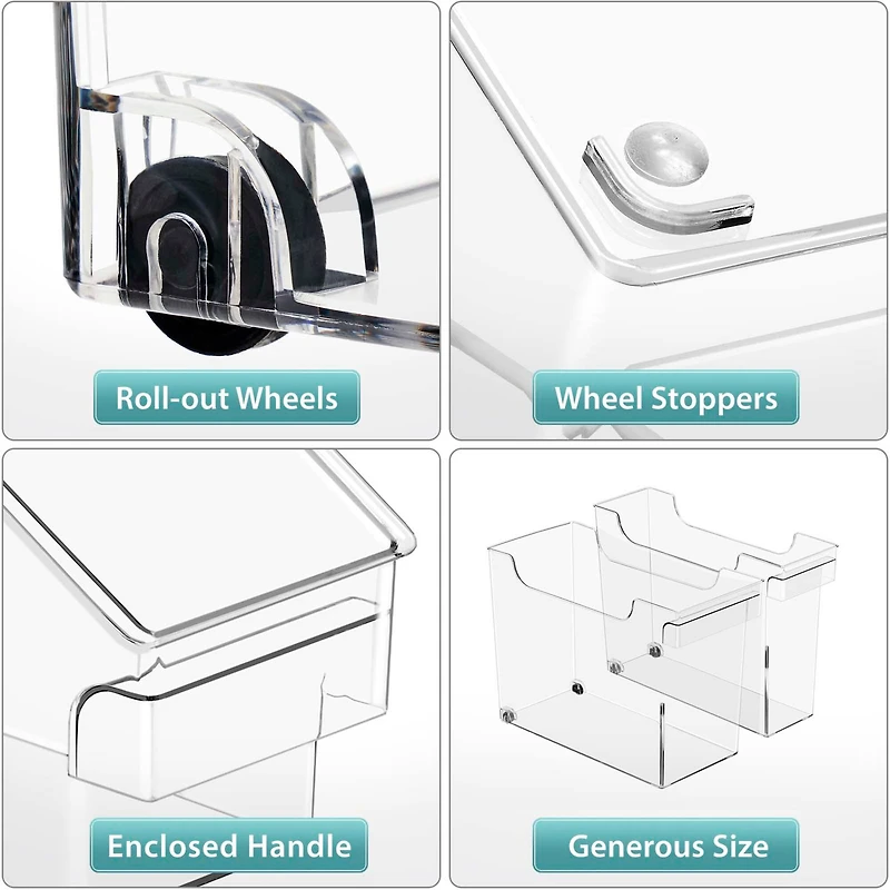 Sorbus Tall Rolling Storage Bin Set