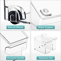 Sorbus Tall Rolling Storage Bin Set