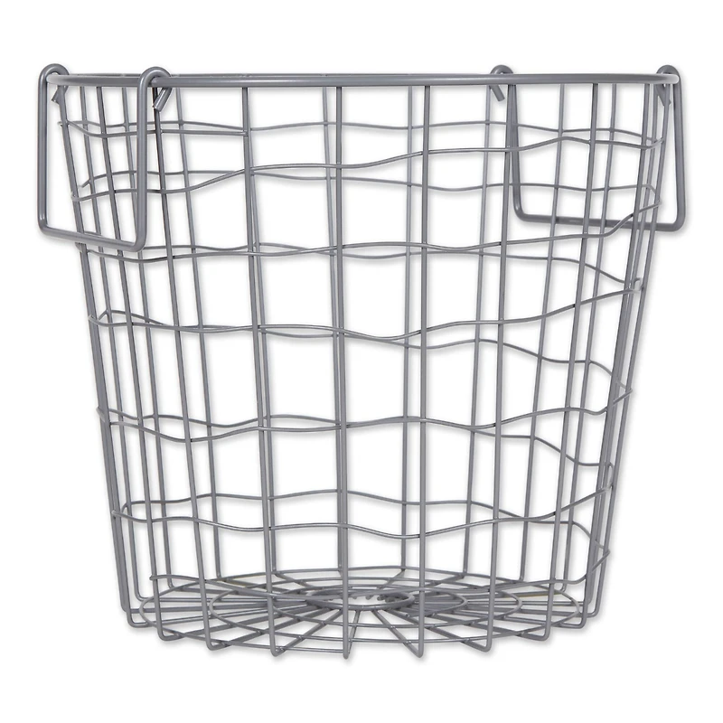 DII® Small Cool Gray Round Metal Basket