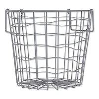 DII® Small Cool Gray Round Metal Basket