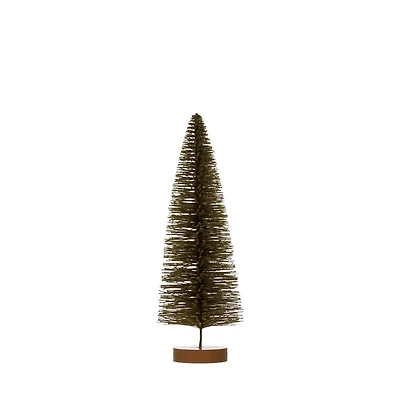 Hello Honey® Green Flocked Plastic Bottle Brush Tree