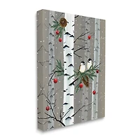 Stupell Industries Birds and Holiday Ornaments Birch Tree Forest Canvas Wall Art