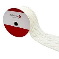 3.5" x 9ft. White Cable Knit Ribbon by Celebrate It®