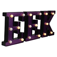 6.5" Lighted Black & Purple EEK Halloween Marquee Sign